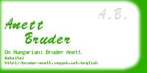 anett bruder business card